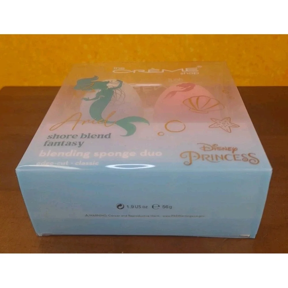The Creme Shop Disney Princess Ariel Shore Blend Blender Sponge Duo Edge-Cut NIP